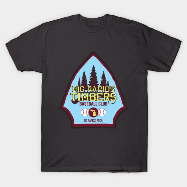 Big Rapids Timbers - Vintage Baseball T-Shirt by Northwoods Baseball Sleep Radio